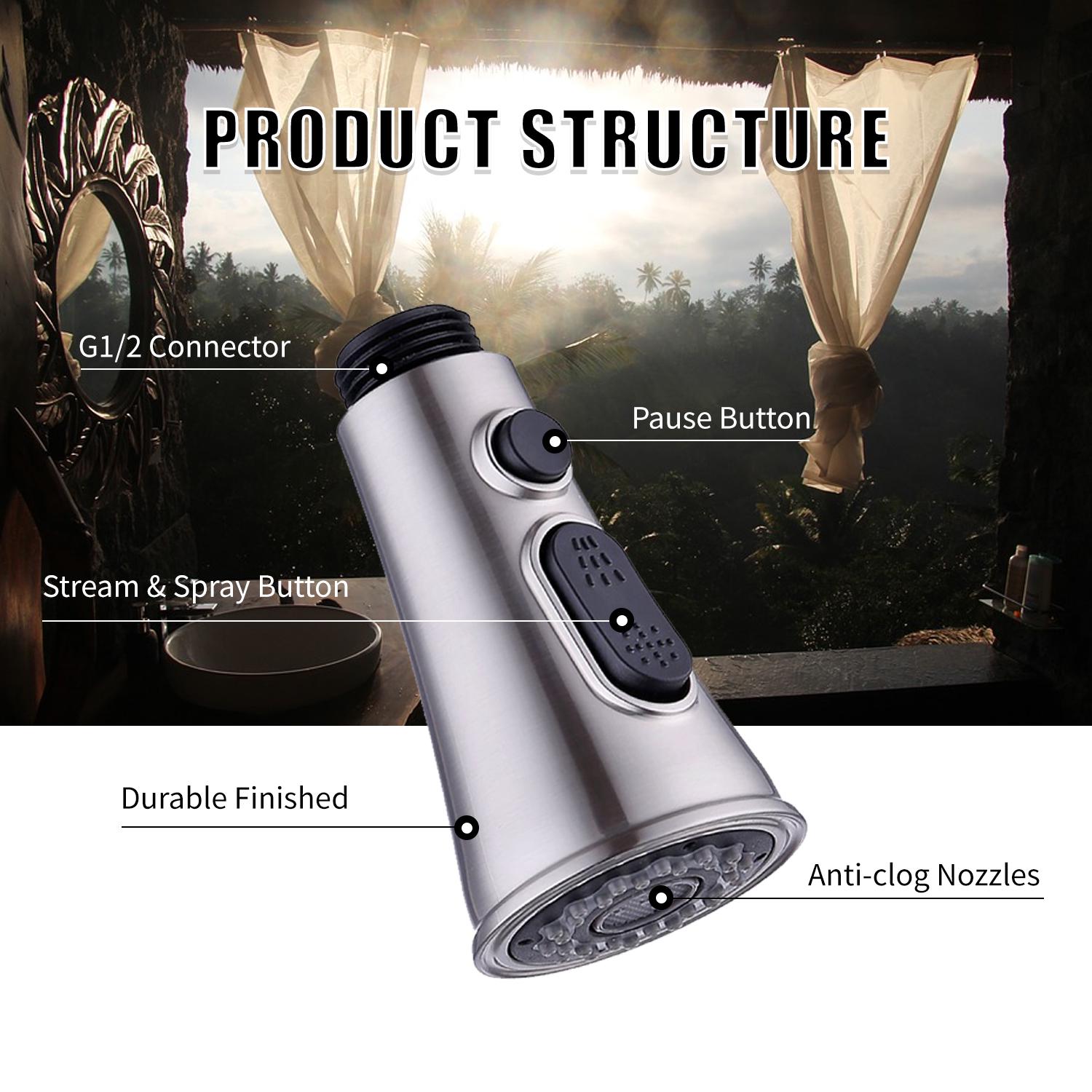 Распылительная головка для смесителя, раковина, 3 функции, распылительная головка G1/2, выдвижная распылительная головка, насадка для кухни